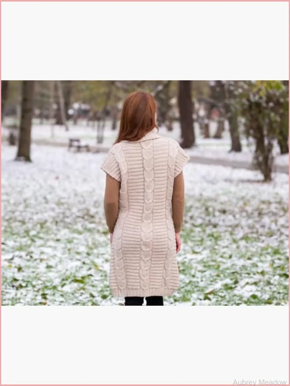 Sleeveless Shawl Collar Buttoned Cardigan Cable Knit Wool